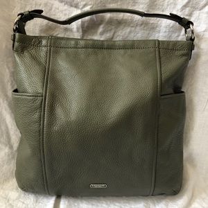 Coach Park olive leather hobo bag